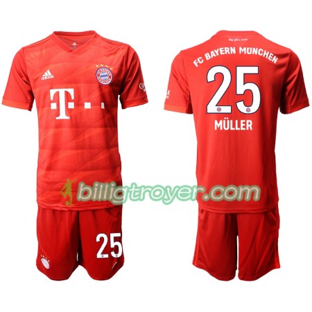 Billige Fotballdrakter FC Bayern München MULLER 25 Barn Hjemmedraktsett 2019/20 Kortermet